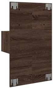 Mesa de cabeceira de parede com luzes LED carvalho castanho