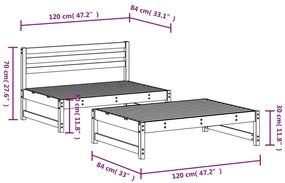 2 pcs conjunto lounge de jardim madeira de pinho maciça preto