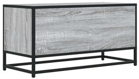 Móvel p/ TV 80x34,5x40 cm deriv. madeira/metal cinzento sonoma