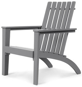 Cadeira de jardim ergonómica de madeira de acácia Adirondack com braços 69 x 73 x 85 cm Cinzenta