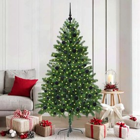 vidaXL Árvore de Natal com 300 LEDs com suporte Verde 180 cm PE