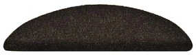 Tapetes de escada adesivos 30 pcs 56x17x3 cm castanho-escuro