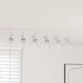 vidaXL Spotlight de Teto 6 Vias Ajustáveis Branco E27