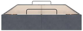 Otomano Bed Frame No Colchão Cinzento Escuro 120x190 cm Veludo