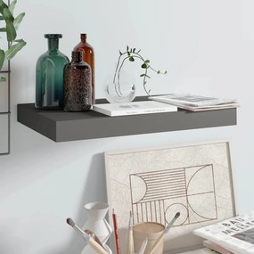 vidaXL Prateleira de parede suspensa 40x23x3,8 cm MDF cinza