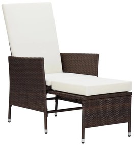 3 pcs conjunto lounge jardim c/ almofadões vime PE castanho