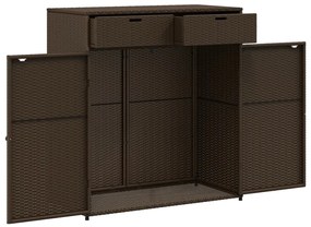 Armário de arrumação para jardim 105x55x113 cm vime PE castanho