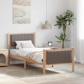 vidaXL Estrutura da cama com cabeceira Marrom e taupe 80 x 200 cm