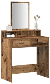Mesa de Maquiagem vidaXL com Gavetas em Madeira Antiga 79x41x140 cm