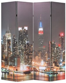 Biombo dobrável Nova Iorque de noite 160x170 cm