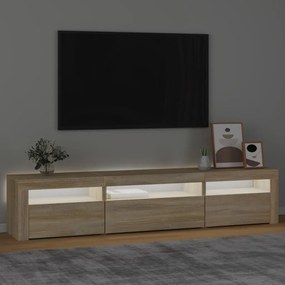 Móvel de TV com luzes LED 195x35x40 cm carvalho sonoma