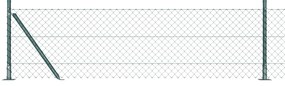 vidaXL Cerca de Cadeia com 7 Postes Flangeados 0.6x10 m Aço Galvanizado