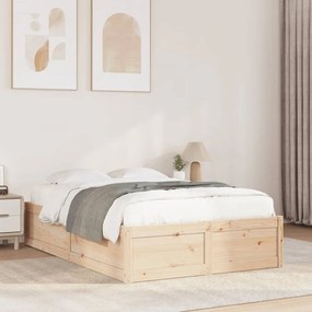 vidaXL Cama sem colchão 120x200 cm madeira de pinho maciça