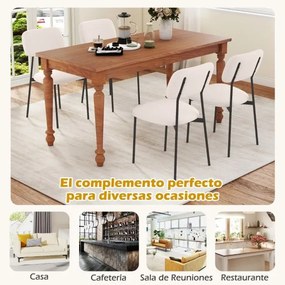 Conjunto de 4 cadeiras de jantar (MESA NÃO INCLUIDA) modernas estofadas em linho com pernas metálicas, assento acolchoado e encosto curvo bege
