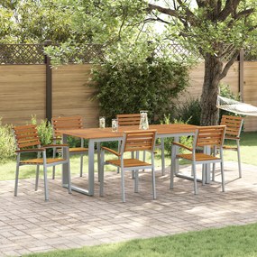 Cadeiras Empilháveis para Jardim 6 pcs em Madeira Sólida de Acácia e M