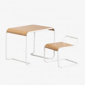 Conjunto De Mesa E Cadeira Infantil Markalany Gardénia Branco - Sklum