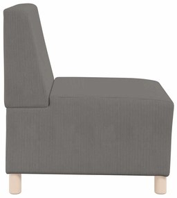 Poltrona 55 cm tecido corduroy cinzento-claro
