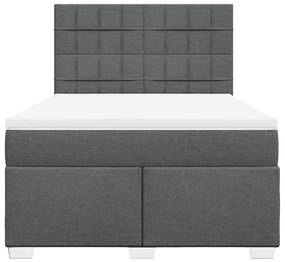 Cama com molas/colchão 140x200 cm tecido cinzento-escuro