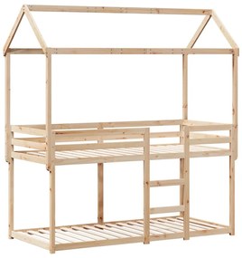 Beliche com telhado 80x200 cm madeira de pinho maciça