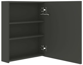 Armário espelhado casa de banho LED 50x14x60 cm antracite