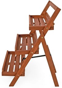 Suporte em forma Escada para flores 79x56x59 cm, 3 degraus, acácia com certificação FSC® Castanho