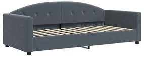 Sofá-cama com gavetão 90x200 cm veludo cinzento-escuro