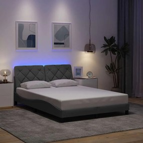 vidaXL Estrutura de cama com LED sem colchão 140x190 cm tecido
