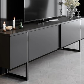 Conjunto de Mobiliário de Sala Luxe Set – Preto Antracite – TV Stand: