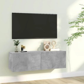 Móvel de TV 100x30x30 cm contraplacado cinzento cimento