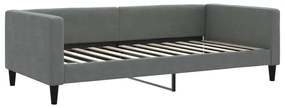Sofá-cama com gavetão 100x200 cm tecido cinzento-escuro