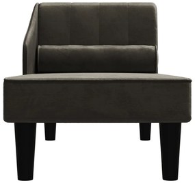Chaise longue com rolo veludo preto