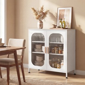 Aparador de Cozinha, 83 x 42 x 85,5 cm, Prateleira Regulável, Branco
