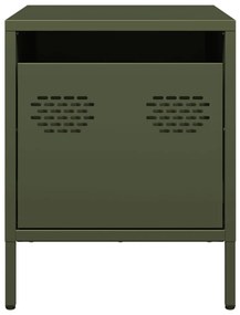 Mesa de cabeceira 35x39x43,5 cm aço verde azeitona