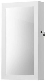 Armário de joias espelhado com fecho para parede | SONGMICS | 67,3 x 9,7 x 37,2 cm | branco | JBC51W.