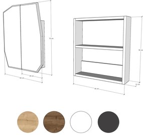 Armário de Casa de Banho Quartz – Preto – 12x45x50 cm