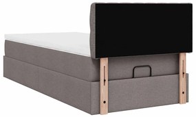 Cama otomana com colchão 100x200 cm tecido cinza