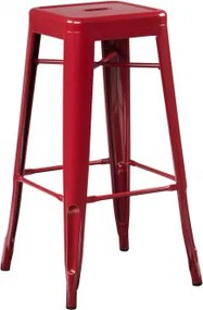 Pack De 4 Bancos Altos Empilháveis Em Aço Lix Vermelho Burdeos & ↑75 Cm - Sklum