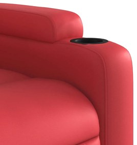 Poltrona de massagens reclinável couro artificial vermelho