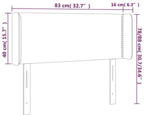 Cabeceira de cama c/ abas tecido 83x16x78/88 cm castanho