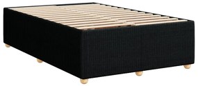 Cama boxspring com colchão 120x190 cm tecido preto