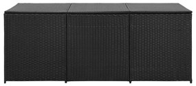 Caixa de arrumação para jardim 180x90x70 cm vime PE preto