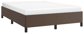 Estrutura de cama 140x200cm couro artificial castanho