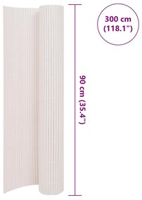Cerca de jardim dupla face 90x300 cm branco
