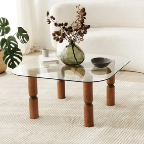 Mesa de Café Kei – Nogueira – 80cm x 40cm x 80cm