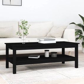 vidaXL Mesa de centro 110x50x40 cm pinho maciço preto