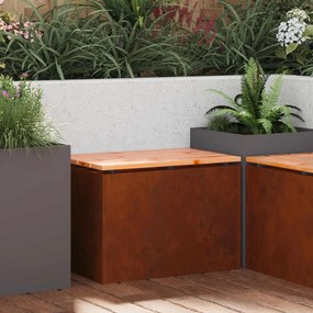vidaXL Banco de jardim Ferro Enferrujado 60 x 40 x 43 cm Aço corten