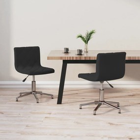 vidaXL Cadeiras de jantar giratórias 2 pcs veludo preto
