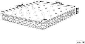 Colchão de molas ensacadas com capa removível médio 160 x 200 cm LUXUS Beliani