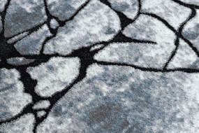 Tapete moderno COZY 8873 Cracks, concreto rachado - Structural dois níveis de lã cinza claro / azul