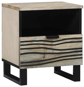 vidaXL Mesas de cabeceira com gaveta Branco e preto 40 x 33 x 46 cm